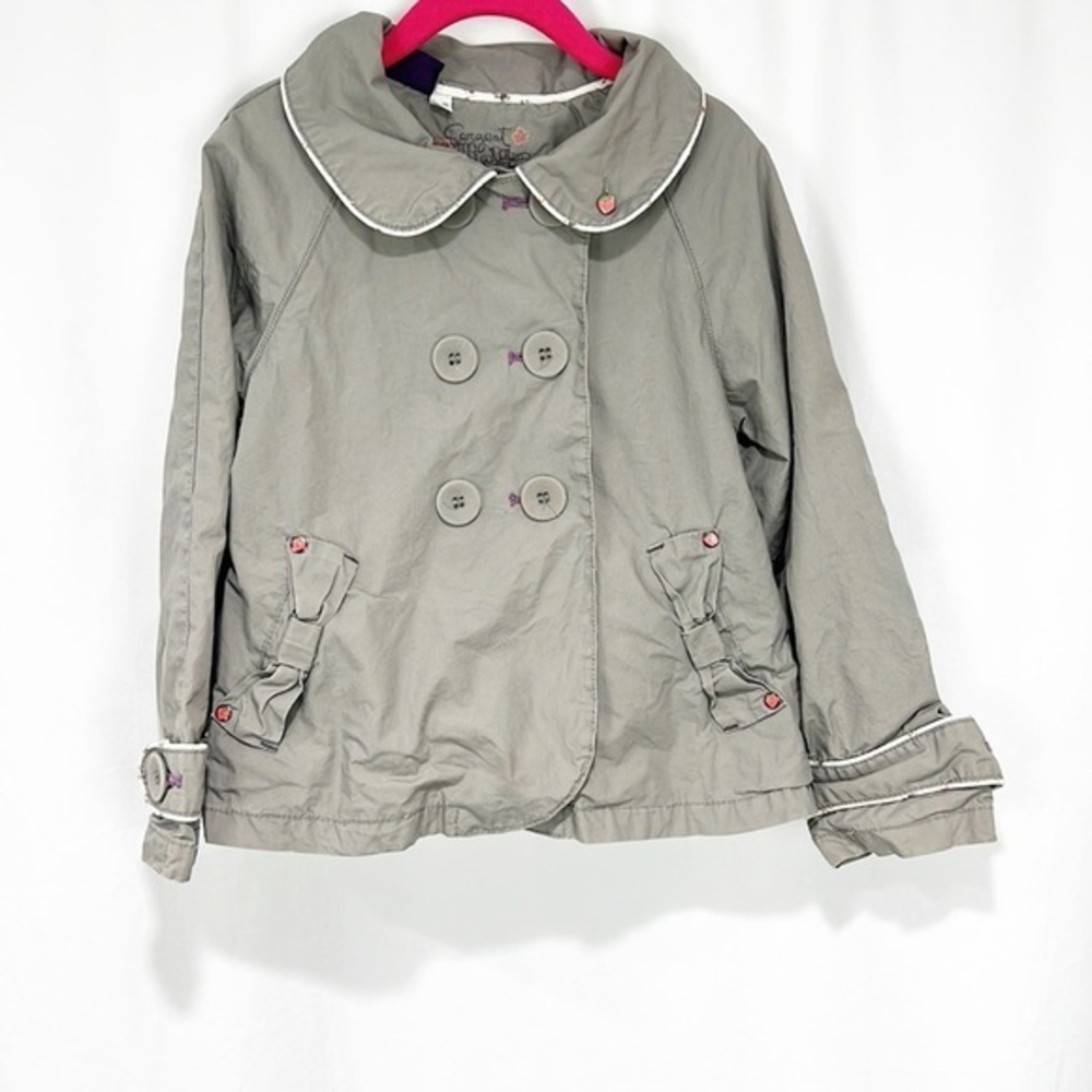 SERGENT Major Button Up Peter Pan Lightweight Jacket Gray Griege size 6 French